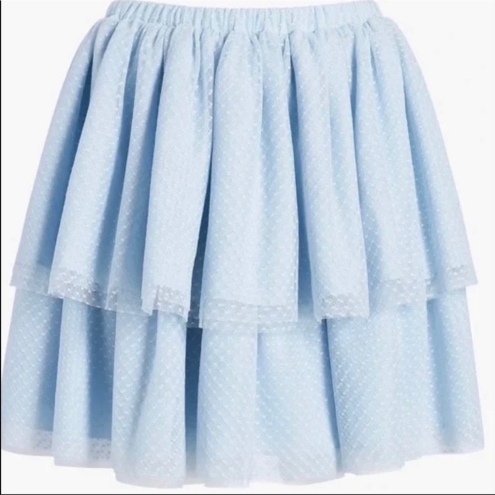 Hill House Home The Clara Tulle Mini Skirt Power Blue Size S New.